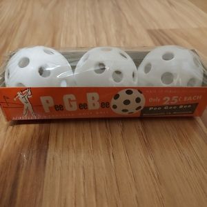 Vintage Box of PGB Pee Gee Bee Practice Golf Ball Set Of 3 USA Unopened